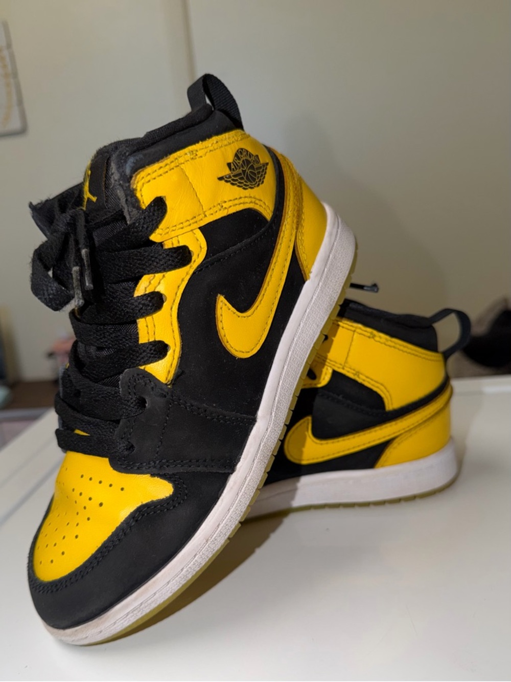 Jordan High-Top Sneakers in Black & Yellow